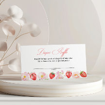 Pink Strawberry Floral Baby Shower Diaper Raffle