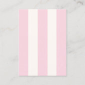Carte D'accompagnement Pink Stripe Cherry Accent Diaper Raffle  (Dos)