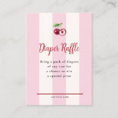 Carte D'accompagnement Pink Stripe Cherry Accent Diaper Raffle  (Devant)