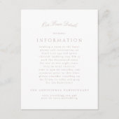 Carte D'accompagnement Pink Taupe Classique Élégant Mariage formel (Devant)