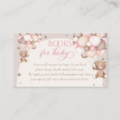 Carte D'accompagnement Pink Teddy Bear Balloon Baby shower Demande de rés (Devant)