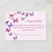 Carte D'accompagnement Pink Un Petit Baby shower Papillon Déchets Raffle (Devant)