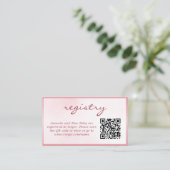 Carte D'accompagnement Pink Valentine Teddy Bear Registry Baby Shower (Debout devant)