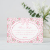 Carte D'accompagnement Pink Vintage Fancy Floral Share Recipe (Debout devant)