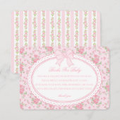 Carte D'accompagnement Pink Vintage Floral Books for Baby Invite Insert (Devant / Derrière)