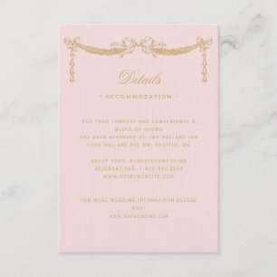 Carte D'accompagnement Pink Vintage Paris Bow Swag Détails