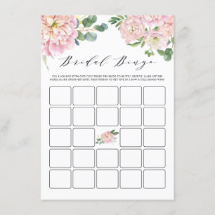 Carte D'accompagnement Pink Watercolor Roses Fête des mariées Jeu de Bing