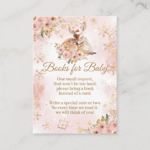 Carte D'accompagnement Pink Winter Deer C'est une fille Baby shower Livre