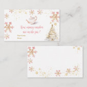 Carte D'accompagnement Pink Winter Tea Party Baby Shower How Many Candies (Devant / Derrière)