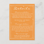 Carte D'accompagnement Pinstripes écrites à la main Détails du Mariage co (Devant)