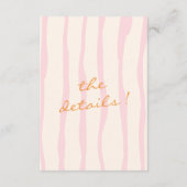 Carte D'accompagnement Pinstripes écrites à la main Détails du Mariage co (Dos)