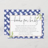 Carte D'accompagnement Pique-nique en bois en vichy bleu demande de réser (Devant / Derrière)