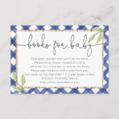 Carte D'accompagnement Pique-nique en bois en vichy bleu demande de réser (Devant)