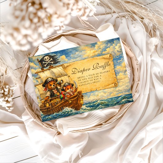 Carte D'accompagnement Pirate Adventure Storybook Diapper Raffle