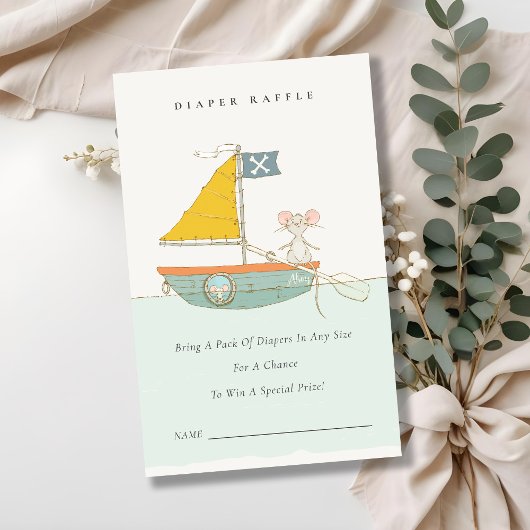 Carte D'accompagnement Pirate Souris Baby shower à rouleaux