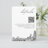 Carte D'accompagnement Pittsburgh Mariage Détails modernes Code QR (Debout devant)
