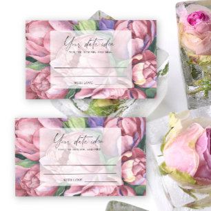 Carte D'accompagnement Pivoines vintage - Idées de soirée en amoureux \ P