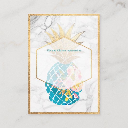 Carte D'accompagnement PixDezines Aloha Ananas/Or/Marbre/Boîtier (Dos)