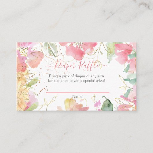 Carte D'accompagnement PixDezines Aquarelle Pois doux, Raffle de couche (Devant)