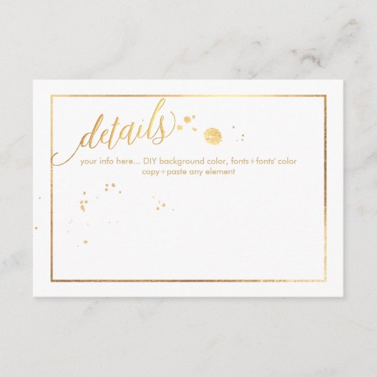 Carte D'accompagnement PixDezines Dazzled/Faux Gold Détails/Boîtier (Devant)