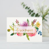 Carte D'accompagnement PixDezines directions aquarelle florale/ranunculus (Debout devant)