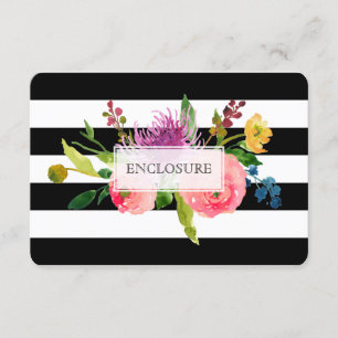 Carte D'accompagnement PixDezines directions mitzvah/DIYstripes/floral