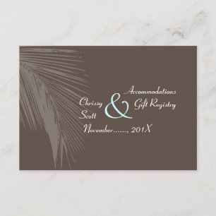 Carte D'accompagnement PixDezines frondes de palmier silhouette/cocoa+ble