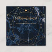 Carte D'accompagnement PixDezines Midnight Blue Marble Mitzvah Réception (Dos)