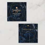 Carte D'accompagnement PixDezines Midnight Blue Marble Mitzvah Réception (Devant / Derrière)