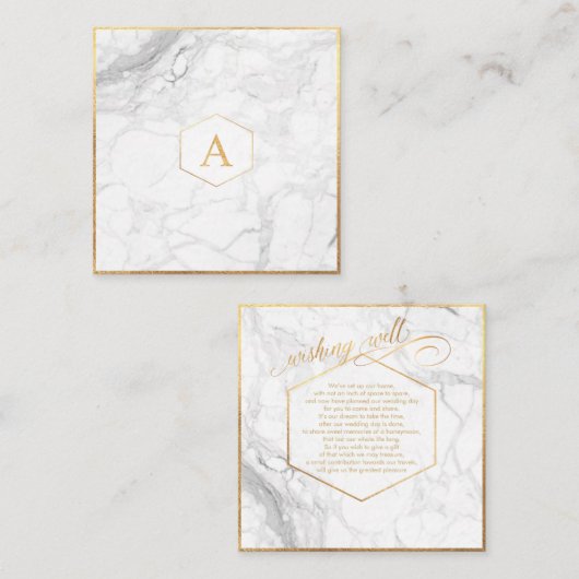 Carte D'accompagnement PixDezines MONOGRAM WISHELL/MARBLE+OR (Devant / Derrière)