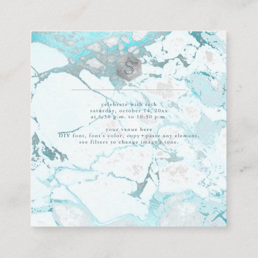 Carte D'accompagnement PixDezines Réception Argent Honeycomb Bar Mitzvah  (Dos)