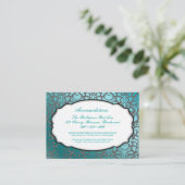 Carte D'accompagnement PixDezines turquoise flore damas/hébergements (Debout devant)