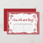 Carte D'accompagnement Pizza Italienne Quel Âge Ont-Ils Été Baby shower J (Devant / Derrière)