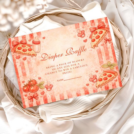 Carte D'accompagnement Pizza Party Diapper Raffle