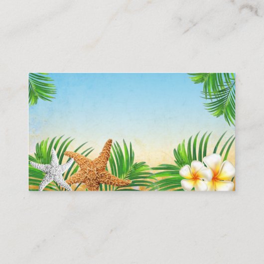 Carte D'accompagnement Plage côtière - Site Mariage (Dos)