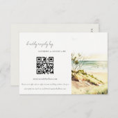 Carte D'accompagnement Plage côtière Sun Seascape Mariage QR Code RSVP (Devant / Derrière)
