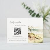Carte D'accompagnement Plage côtière Sun Seascape Mariage QR Code RSVP (Debout devant)