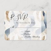 Carte D'accompagnement Plage Crème Bleue Sable Ivoire Mariage Abstrait RS (Devant)