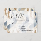 Carte D'accompagnement Plage Crème Bleue Sable Ivoire Mariage Abstrait RS (Devant / Derrière)