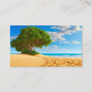 Carte D'accompagnement Plage de sable de l'île tropicale déserte