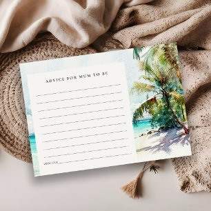 Carte D'accompagnement Plage de sable Palmiers Conseils pour la fête prén