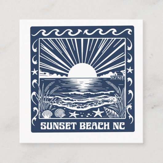 Carte D'accompagnement Plage de Sunset Beach NC Coucher de soleil côtier  (Devant)