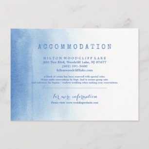 Carte D'accompagnement Plage d'eau moderne bleu hébergement mariage