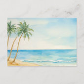 Carte D'accompagnement Plage et palmiers QR Code Détails du Mariage (Dos)