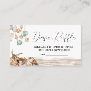 Carte D'accompagnement Plage Ocean Corals Baby shower Déchets Raffle