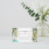 Carte D'accompagnement Plage Palm Trees Fête des mariées Demande de recet (Debout devant)