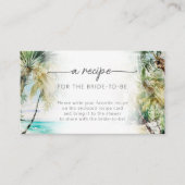 Carte D'accompagnement Plage Palm Trees Fête des mariées Demande de recet (Devant)