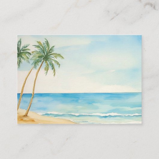 Carte D'accompagnement Plage Palm Trees QR Code Mariage Cadeau Registre (Dos)