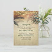 Carte D'accompagnement Plage Palms and Lights Information du Mariage Invi (Debout devant)