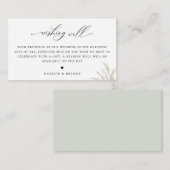 Carte D'accompagnement Plage Pampas Grass Mariage Wishing well (Devant / Derrière)